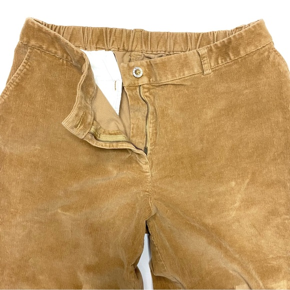 Vintage LL Bean Women’s Elastic High Waist Tan Corduroy Pants Size 18 Petite - Picture 2 of 8
